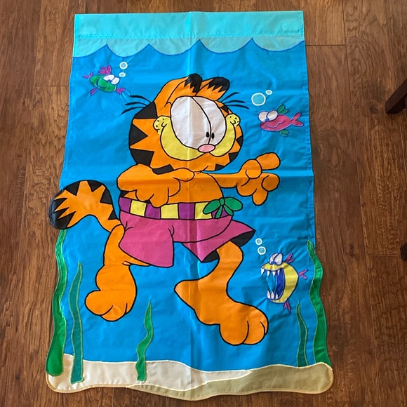 GARFIELD nostalgic flag, well constructed/ stitched. Indoor/ outdoor. 2sided - Picture 1 of 5